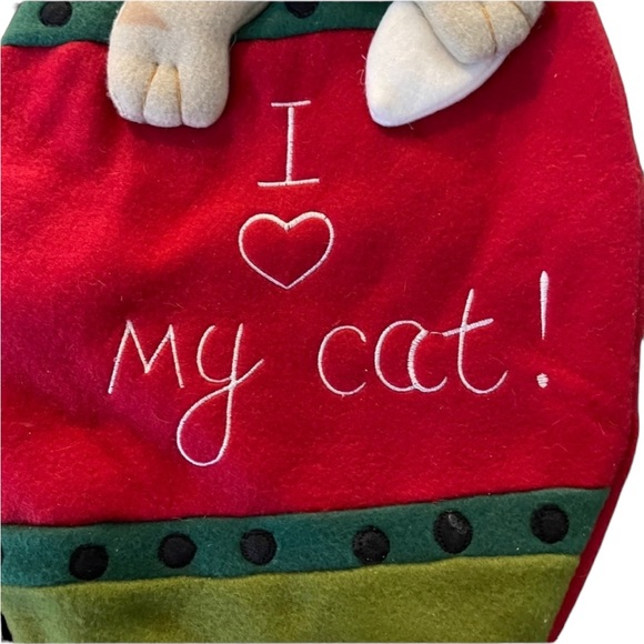 Cute Kitty Cat Christmas Fleece Stocking - Picture 3 of 9